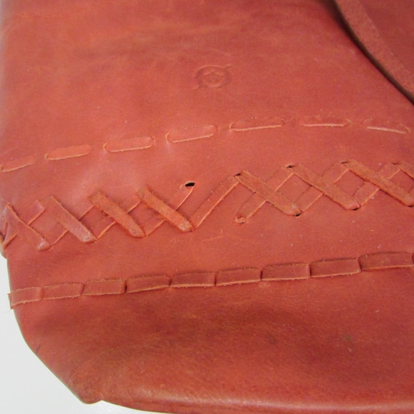 Born Red Leather Double Strap Tote With Tassel Accent Zipper Closure - Picture 8 of 11